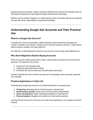 A Practical Guide to Buying Google Ads Accounts for Beginners: Learn ...