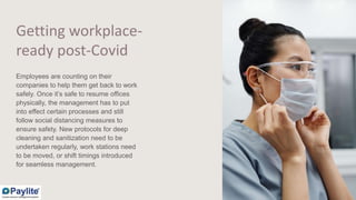 Getting workplace-
ready post-Covid
Employees are counting on their
companies to help them get back to work
safely. Once i...
