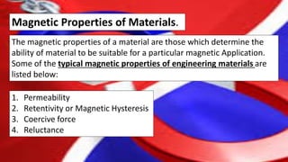 Magnetic and Electrical Properties of Engineering Materials | PDF