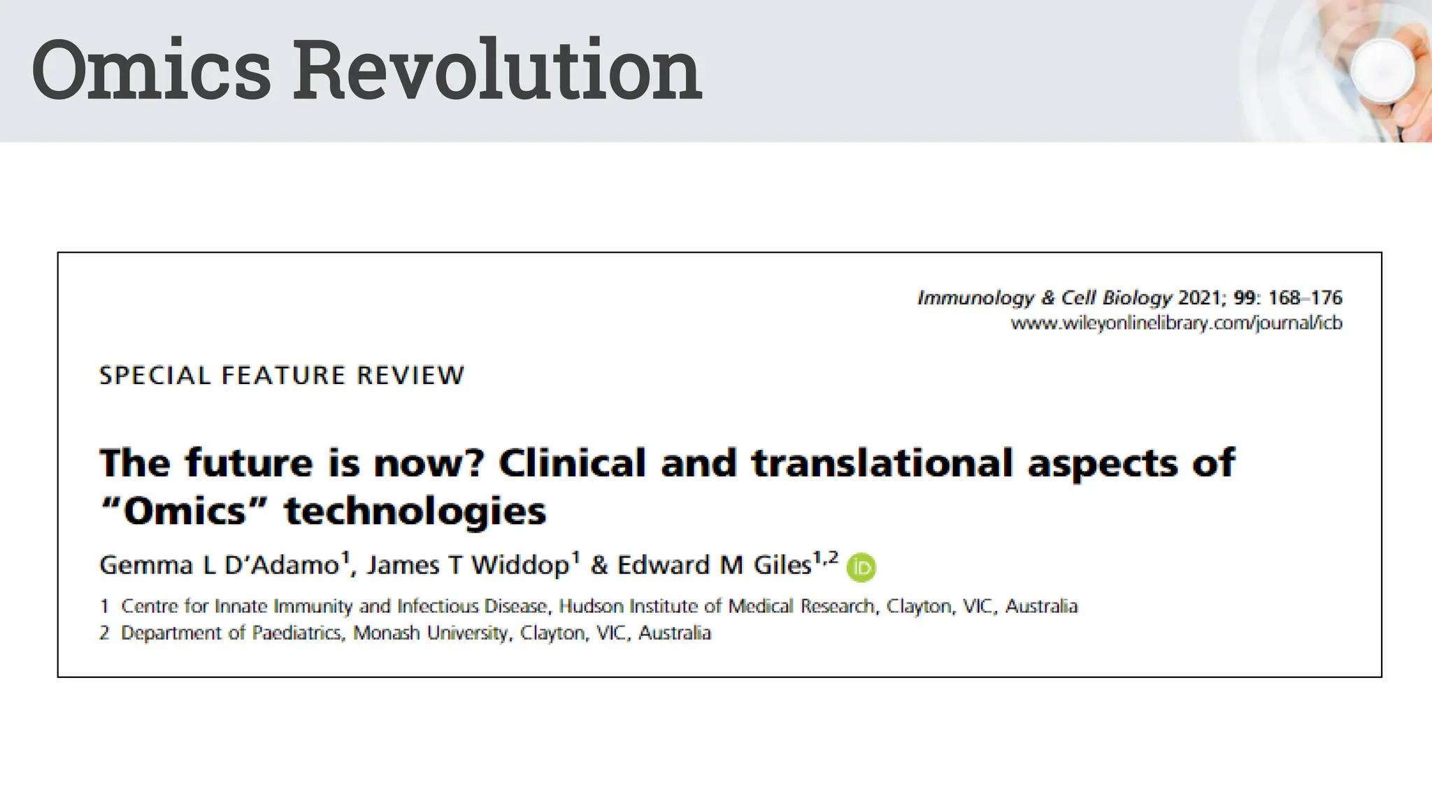 Omics Revolution
 