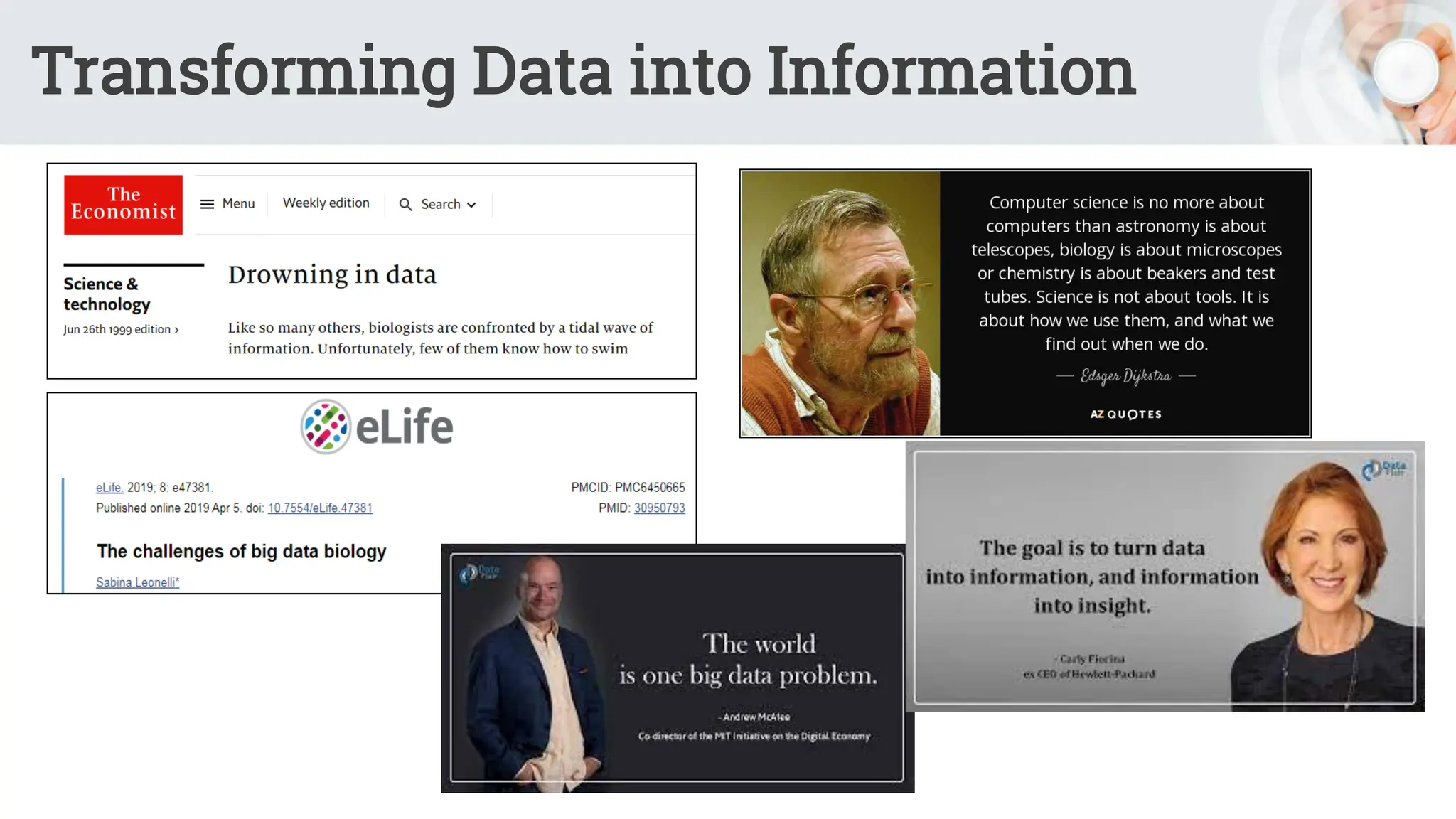 Transforming Data into Information
 