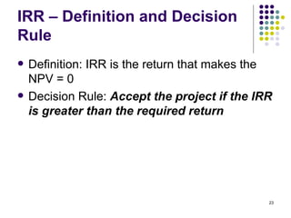 Topic 1 Npv And Other Investment Creteria | PPT