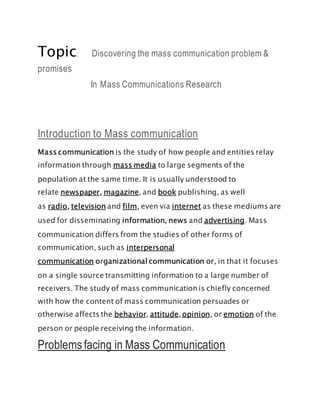 mass communication thesis pdf