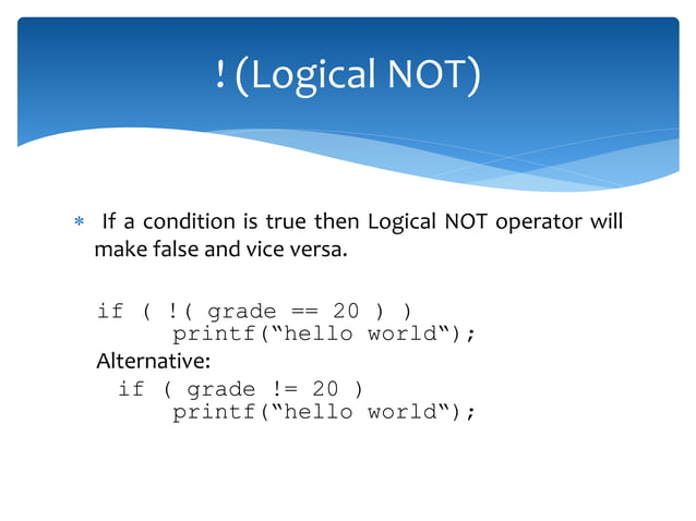 Logical and Conditional Operator In C language