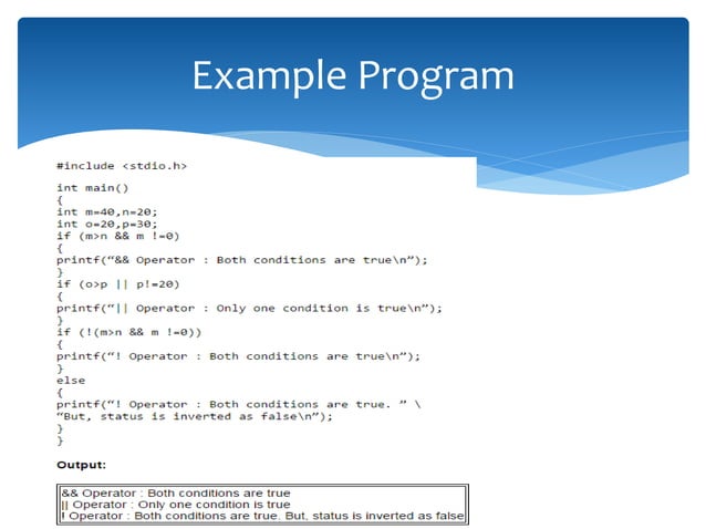 Logical and Conditional Operator In C language