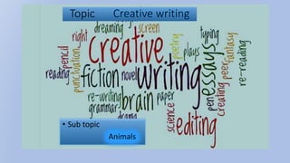 Topic Creative writing
• Sub topic
Animals
 
