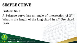 Explain Simple Curve FUNDAMENTALS OF SURVERYING Simple-Curve (1).pptx