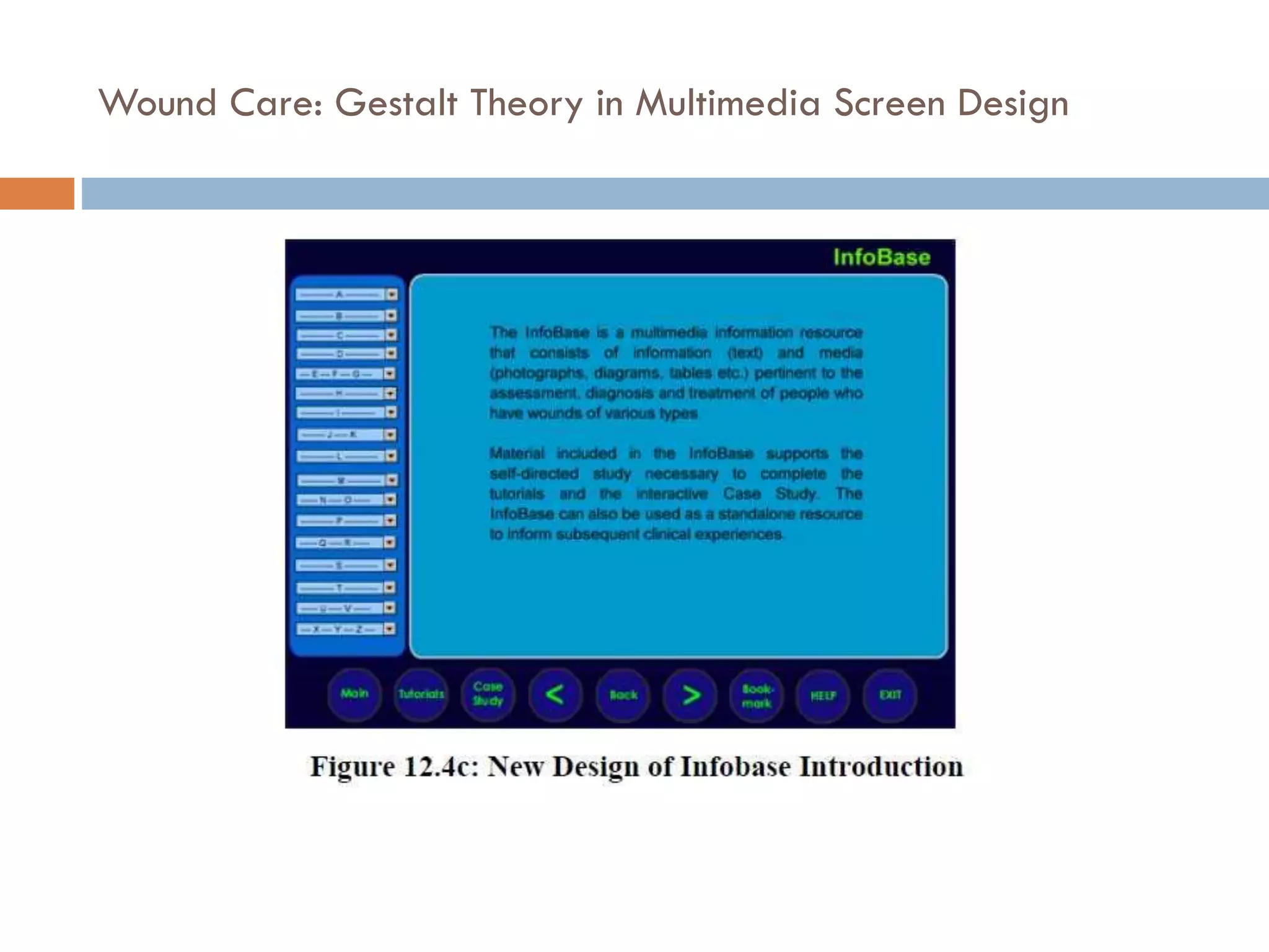 Wound Care: Gestalt Theory in Multimedia Screen Design
 