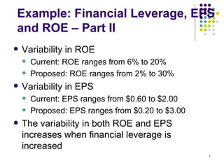 Financial Laverage Formula Roa Roe Topic 4 Financial Levarage And Capital Structure | PPT