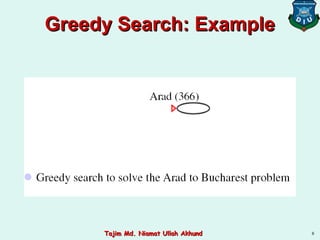 Greedy Search: ExampleGreedy Search: Example
6Tajim Md. Niamat Ullah AkhundTajim Md. Niamat Ullah Akhund
 