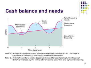 Cash balance and needs 
