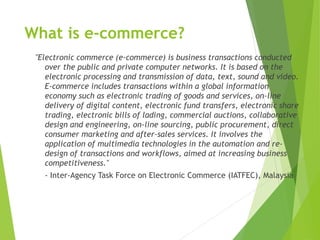 E commerce project PPT for BBA final year as question and answers | PPT