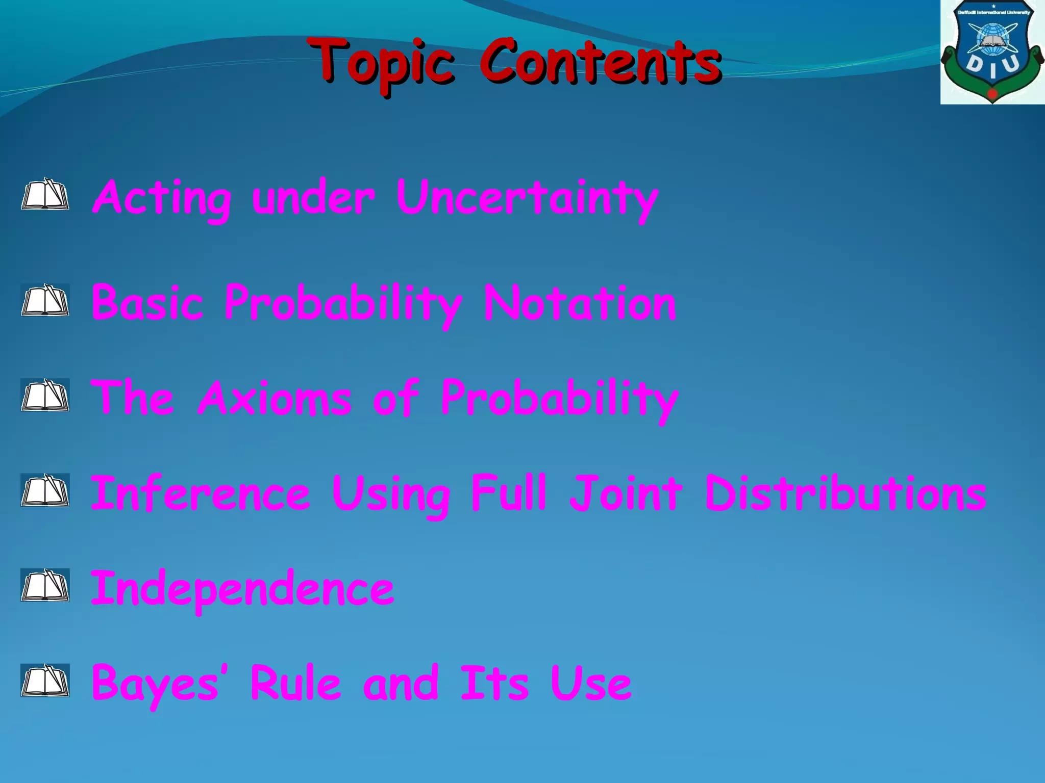 Ai Lecture 7 Uncertainty Ppt Ai Lecture 7 Uncertainty Ppt