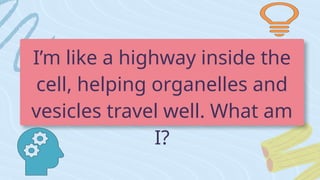 I’m like a highway inside the
cell, helping organelles and
vesicles travel well. What am
I?
 