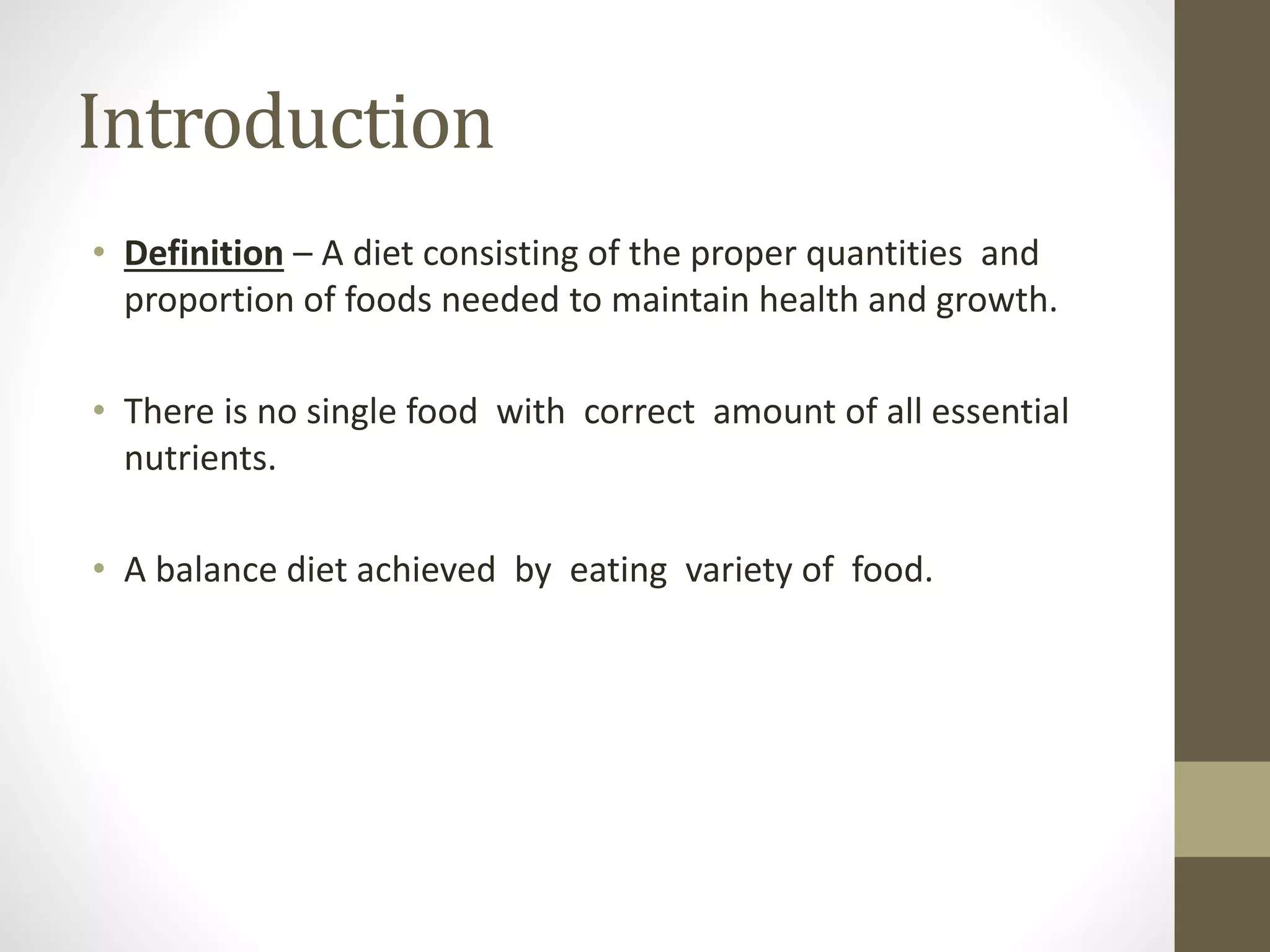 Topic Balance Diet by Chhavi Saini | PPTX