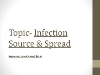 Topic- Infection
Source & Spread
Presented by – CHHAVI SAINI
 