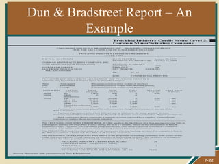 Dun & Bradstreet Report – An
         Example




                               7-22
 