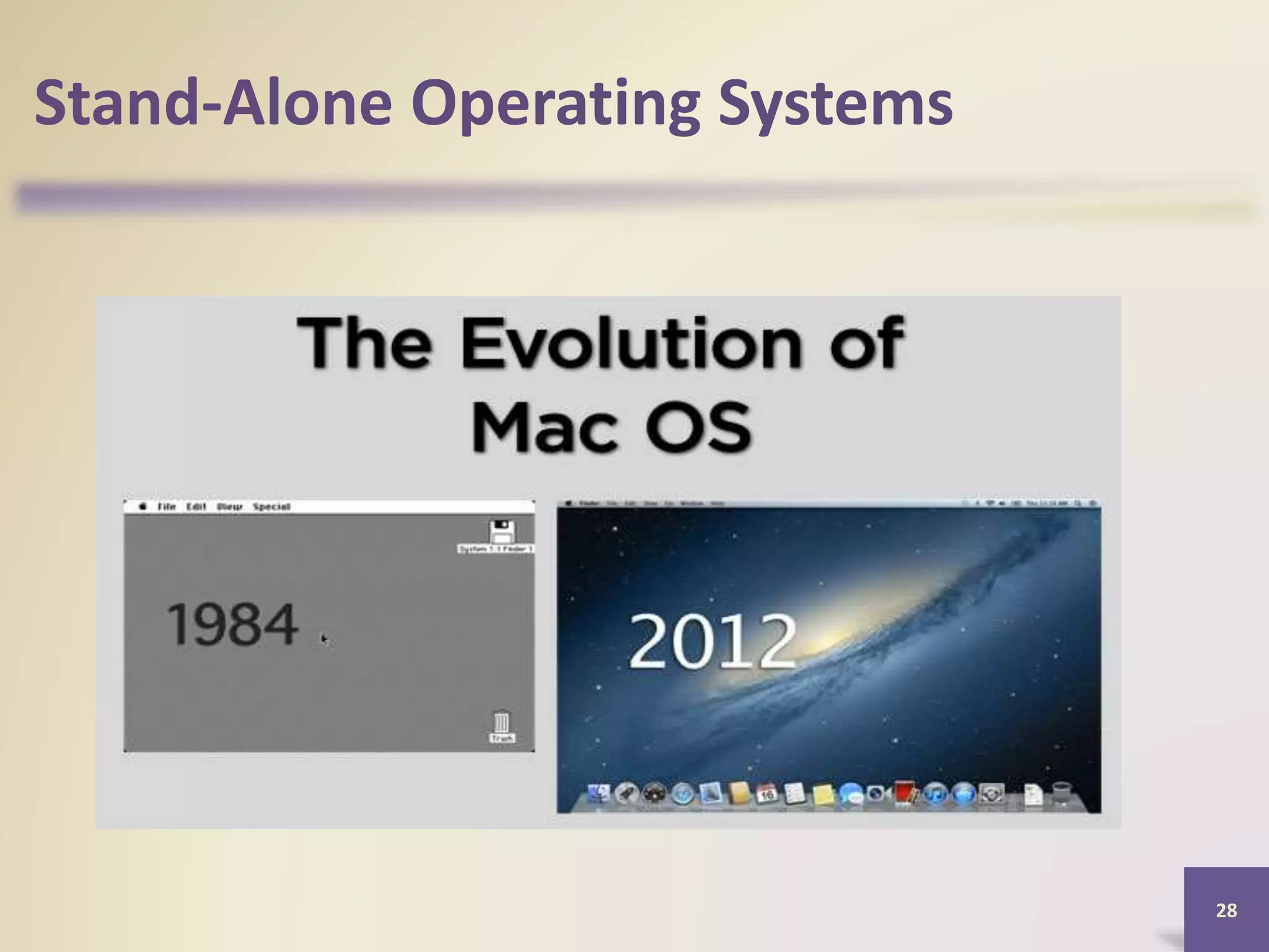 28
Stand-Alone Operating Systems
 