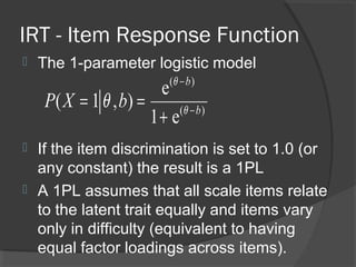 Introduction to Item Response Theory | PPT