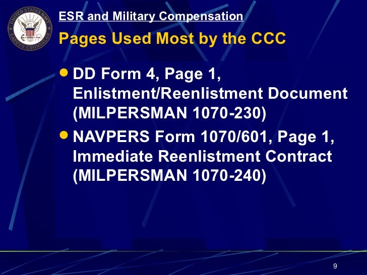 form 4 dd enlistment contract and military comp service records 1.10 Topic enlisted