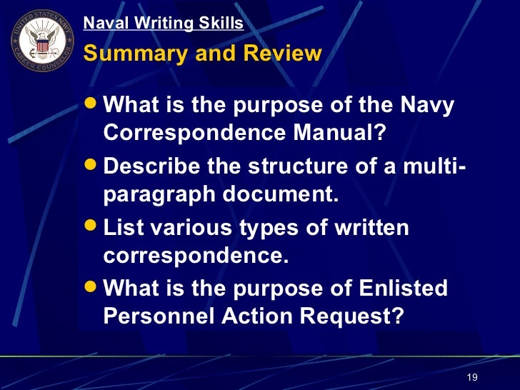Naval Writing skills