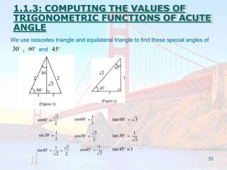 Trigonometry and trigonometric ratios angles | PPTX