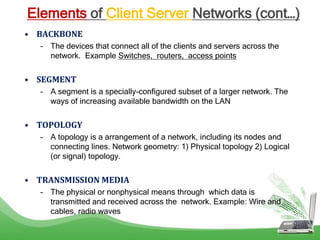 Client Network Component Topic 1.1 basic concepts of computer network | PPTX