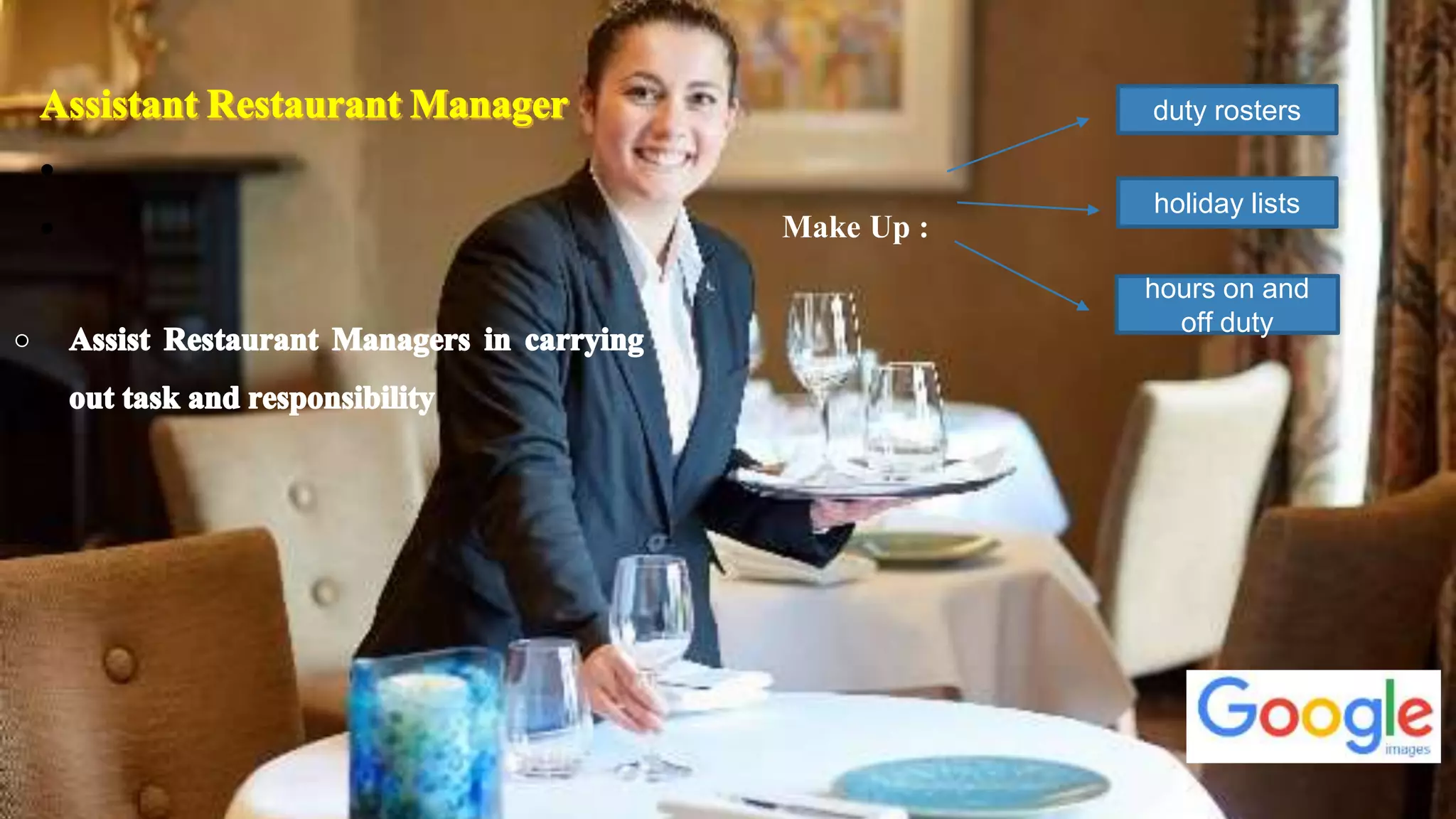 16

 Make Up :
duty rosters
holiday lists
hours on and
off duty
 