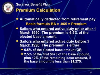 Topic 1.21 SBP (Survivor Benefit Plan) | PPT