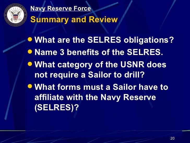 Topic 1.22 Navy Reserves