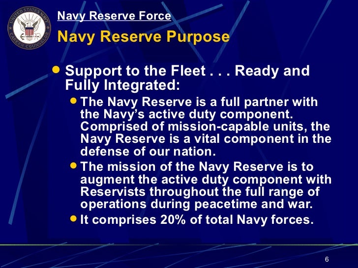 Topic 1.22 Navy Reserves