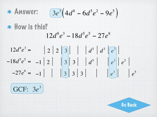 Factor.
          5    3 3      2 2
      5x y + 25x y − 15x y
 