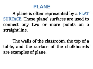 Topic 1. points, line and plane | PPTX