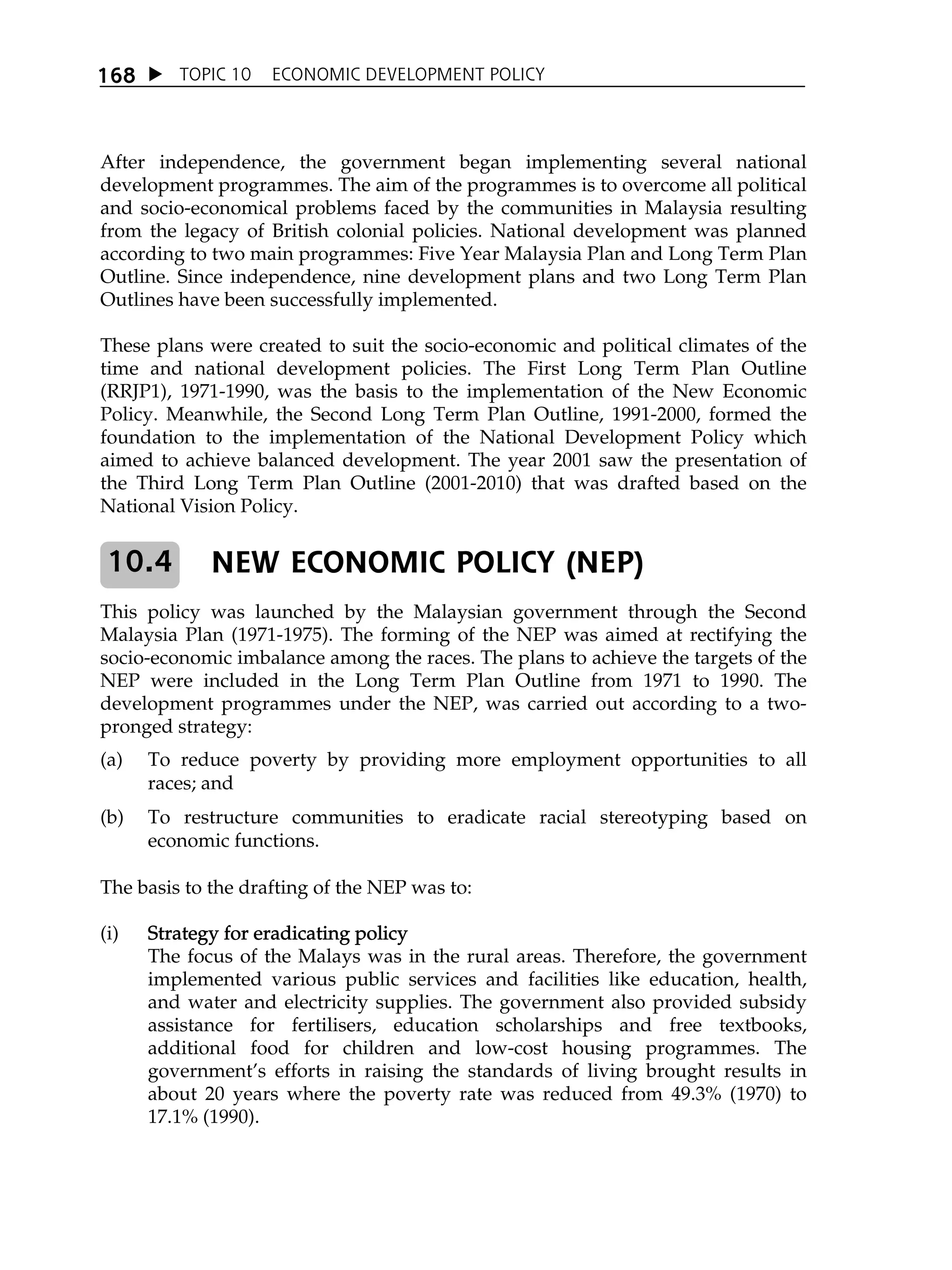 Topic 10 economic development policy | PDF