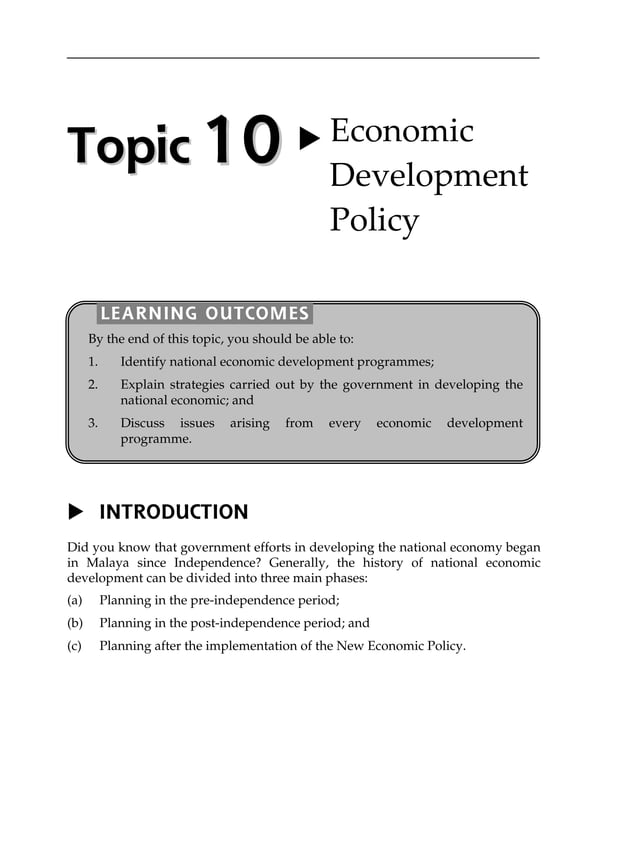Topic 10 economic development policy | PDF