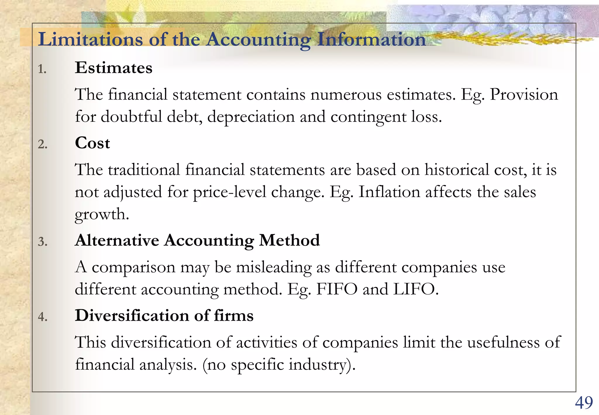 441.  Profitability Ratiosa.  Return on Capital Employed Profit after tax 			=  35 	= 16.3%  Average capital employed  	               215b. Gross Profit RatioGross profit= 100 	= 50%	  Sales				   200c. Net Profit RatioNet profit after taxation 		=  35  	= 17.5%             sales		 		   200 