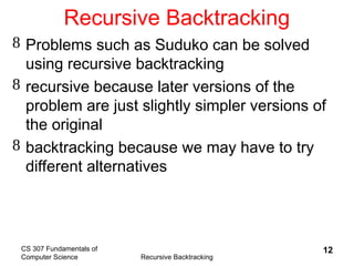 Comprehensive Guide to Recursive Backtracking in Computer Science | PPT