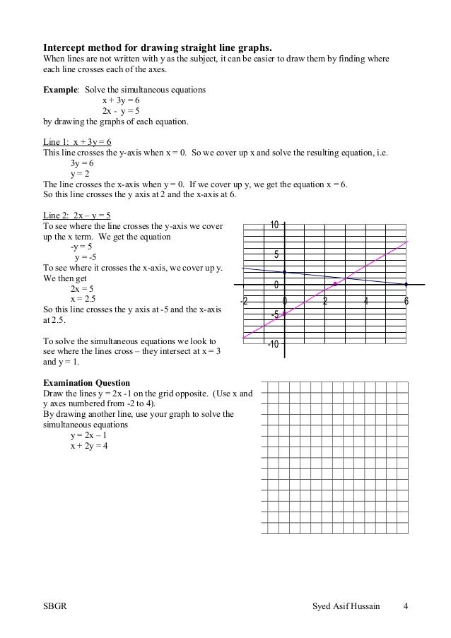 Drawing Line Graph Questions : Topic straight line graphs