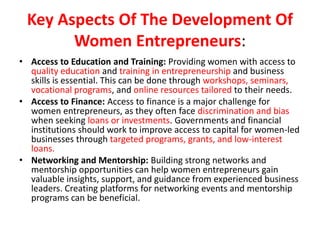 Development of women entrepreneurs and women entrepreneurship | PDF