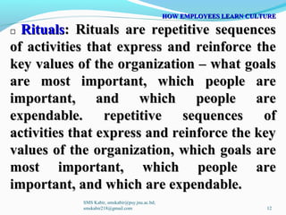 Organizational Ritual Organizational Culture | PPT