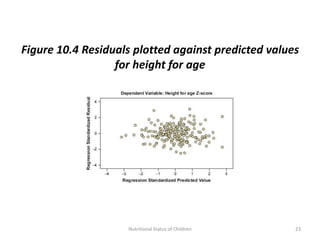 Figure 10.4 Residuals plotted against predicted values
                  for height for age




                    Nutritional Status of Children   23
 