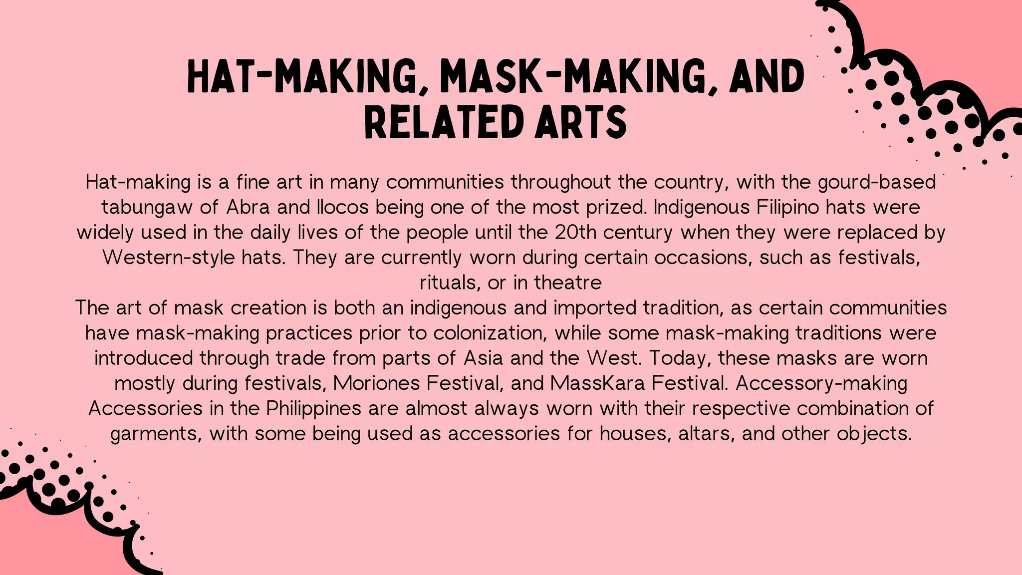 TOPIC 1 Brief Overview of Philippine Arts and Crafts and,The Different ...