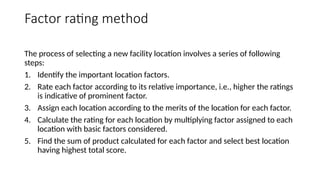 Factor Rating Framework Comprehensive Guide to Operations Management: Facility Location, Layout ...