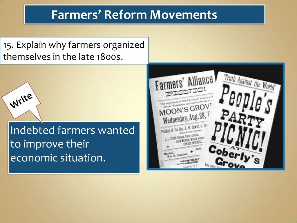 Topic 1 farmers alliance progressives