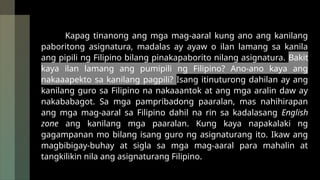 Topic 1_ Filipino Bilang Aralin_0.pptx hgsd | PPTX