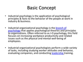 Topic 1 IOP Industrial and organizational psychology | PDF