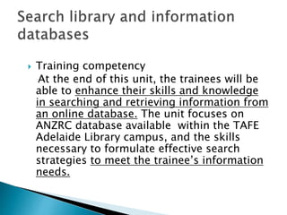 Search Library and Information Databases : Identifying and accessing a ...