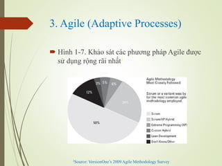3. Agile (Adaptive Processes)
? Hnh 1-7. Kh?o st cc ph??ng php Agile ???c
s? d?ng r?ng r?i nh?t1
1Source: VersionOnes 2009 Agile Methodology Survey
 