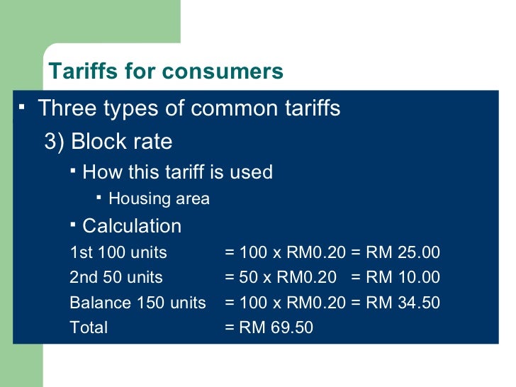 Tariff & power factor
