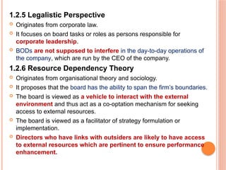 Legalist Approach Example TOPIC 1 Corporate Governance Notes slides | PPTX